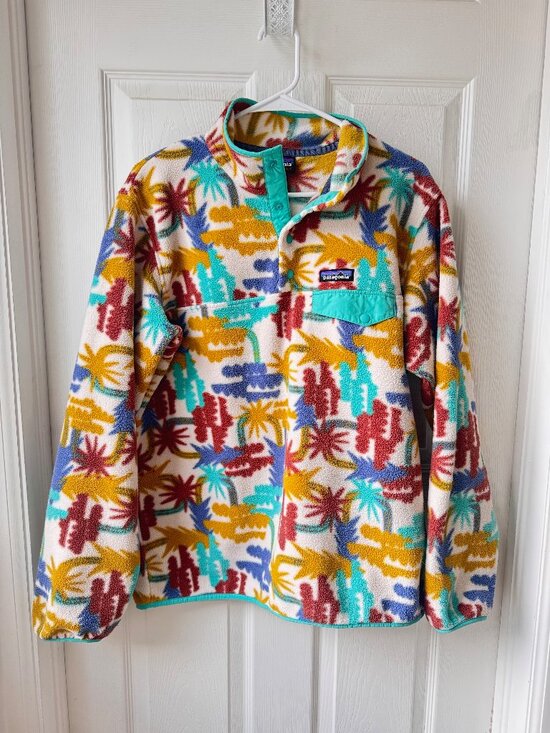 Patagonia Jackets & Blazers - Patagonia Women's Large "Synchilla" Fleece Quarter-Snap Pullover Tropical Print